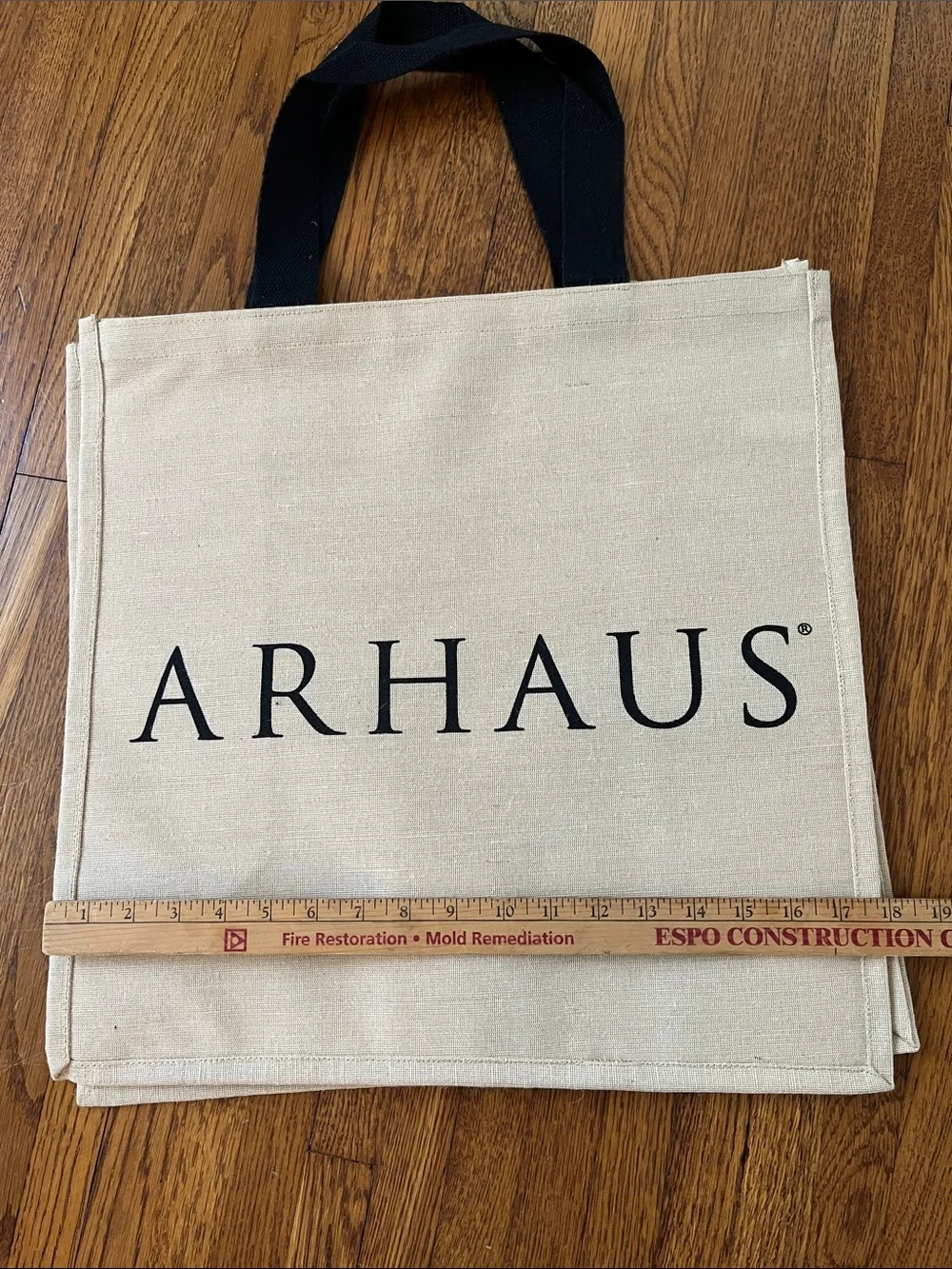 ARHAUS Natural Canvas Tote with Black Handles